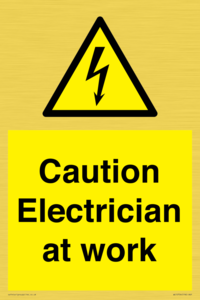 Caution Electrician at work